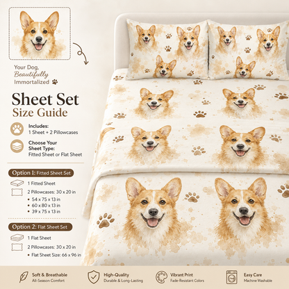 Custom Dog Photo Bedroom Set, Personalized Pet Bedding Gift For Family THUC99