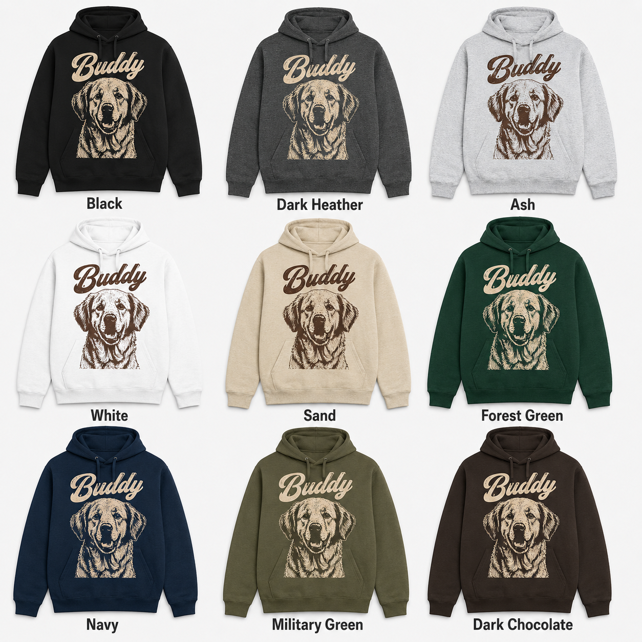 Custom Dog Photo Hoodie Personalized Pet Portrait Sweatshirt for Dog Mom and Dog Dad THUC99