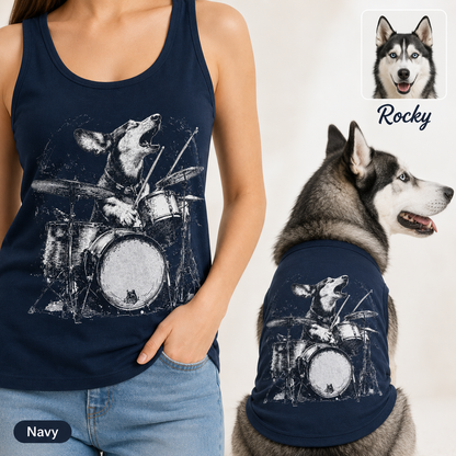 Custom Women’s and Dog Tank Top Set, Personalized Pet Photo Matching Outfit THUC99