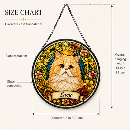 Custom Photo Cat Lover Window Hanging – Personalized Pet Memorial Suncatcher | Sympathy Gift for Cat Owner THUC99