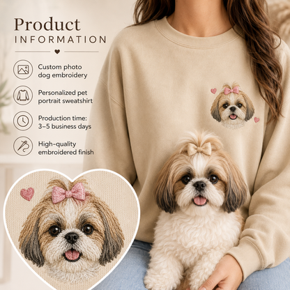Personalized Pet Photo Sweatshirt, Custom Dog Face Embroidered Hoodie THUC99