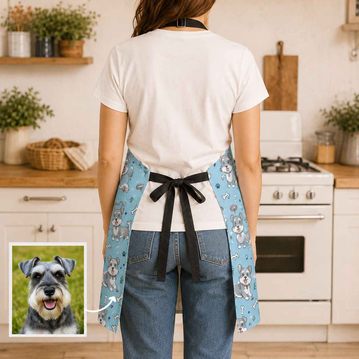 Custom Dog Photo Cooking Apron Personalized Pet Face Apron, Gift for Dog Mom, Dog Dad and Animal Lovers THUC99