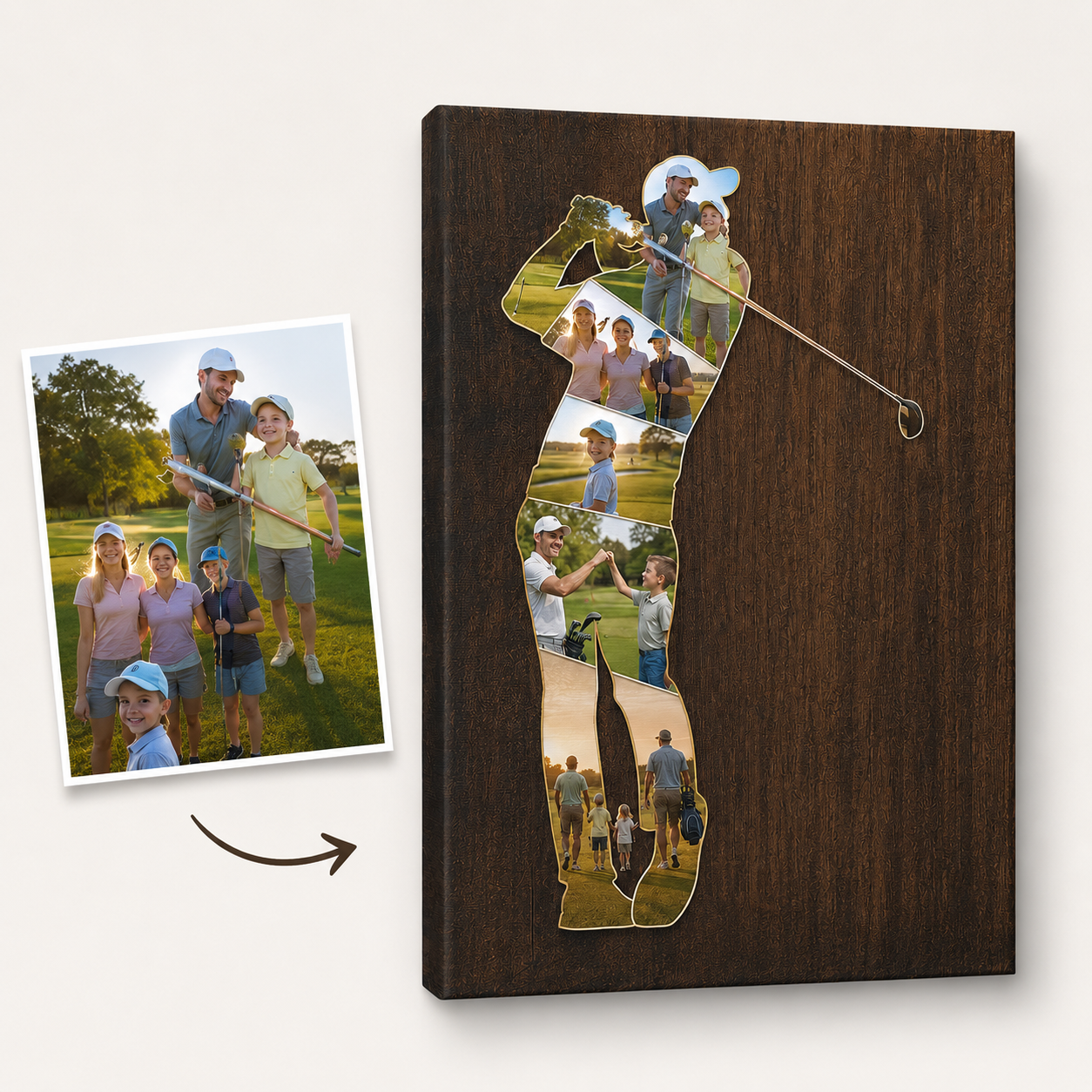 Custom Photo Best Dad By Par Canvas Wall Art - Custom Gift For Dad TOM99