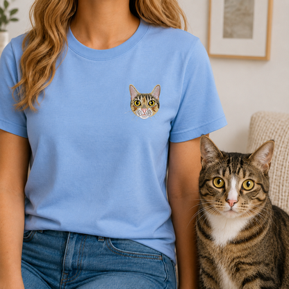 Custom Photo Dog Embroidery Shirt, Personalized Pet Lover T-Shirt, Dog Owner Gift THUC99