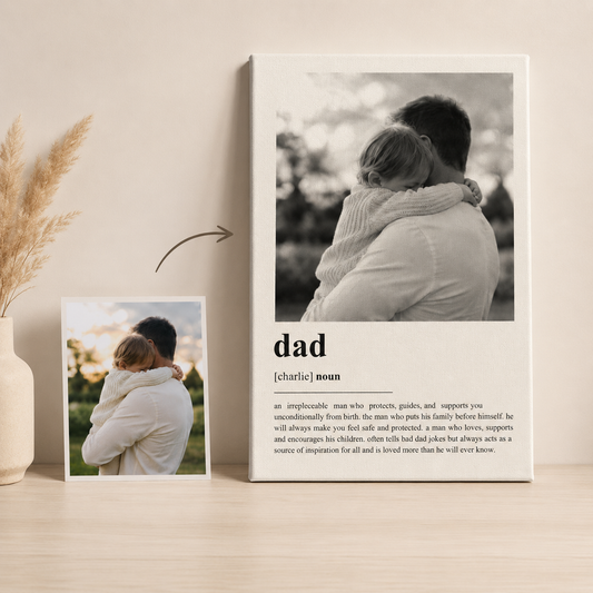Custom Photo Big Dad Canvas Wall Art - Custom Gift For Dad TOM99