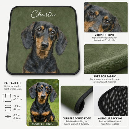 Custom Photo Dog Car Floor Mats 4-Piece Set, Personalized Pet Car Floor Mat, Car Interior Accessories THUC99