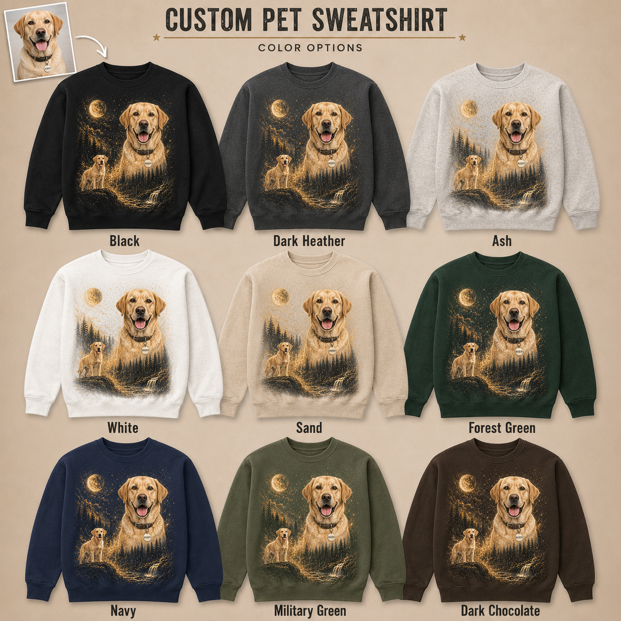 Custom Dog Dad Sweatshirt Personalized Dog Picture Hoodie Gift for Pet Loving Dad THUC99