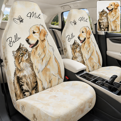 Custom Photo Pet Car Seat Cover, Personalized Dog Face Car Seat Protector, Car Accessories Gift THUC99