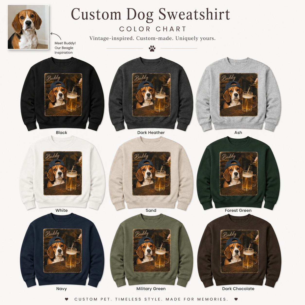 Personalized Dog Portrait Hoodie Custom Pet Photo Sweatshirt for Puppy Lovers THUC99