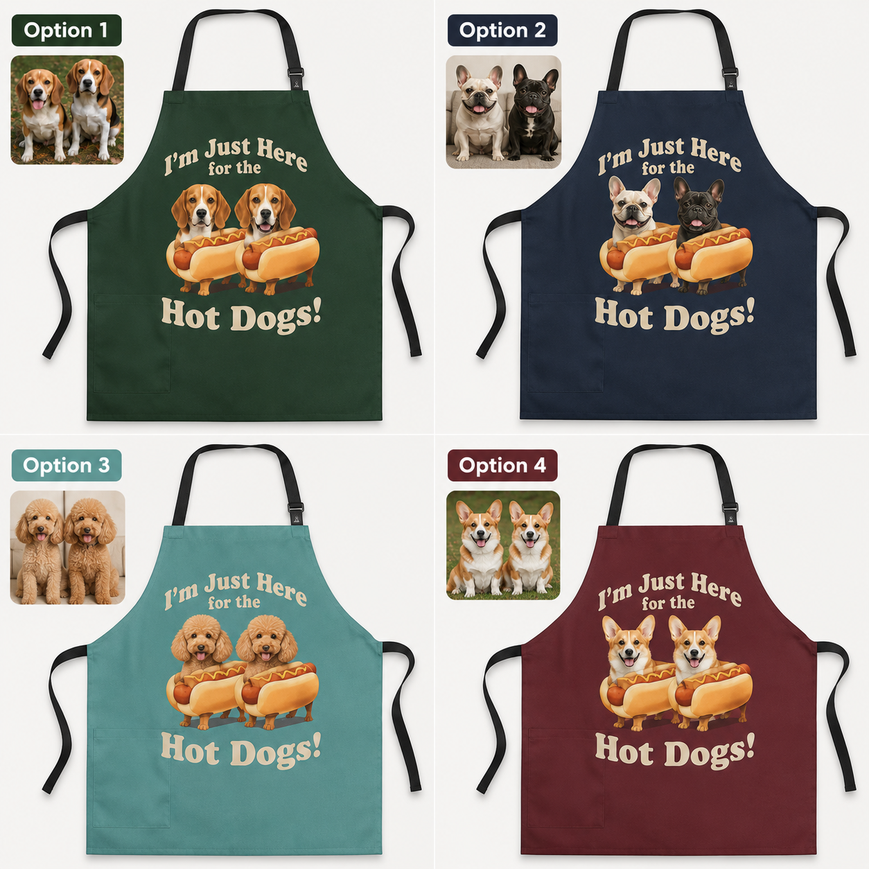 Personalized Dog Kitchen Apron Custom Pet Photo Apron, Dog Lover Gift for Cooking, Grilling and Crafting THUC99