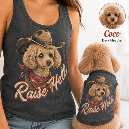 Custom Dog Photo Women’s Matching Tank Top Set, Owner and Pet Outfit for Dog Lovers THUC99 (Copy)