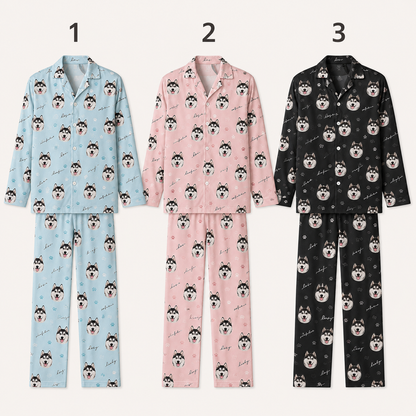 Custom Photo Dog Unisex Pajama Set, Personalized All Over Print Pet Lover Nightwear THUC99