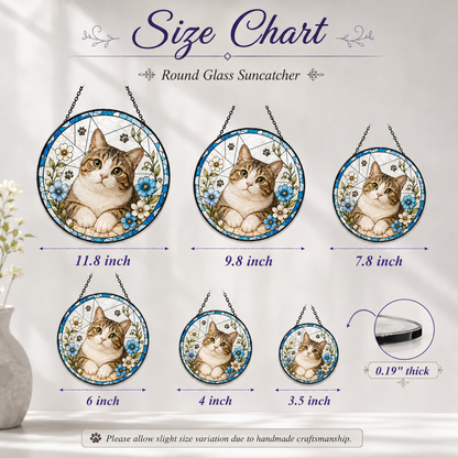 Custom Photo Pet Cat Glass Suncatcher Decor – Personalized Cat Lover Gift for Her THUC99