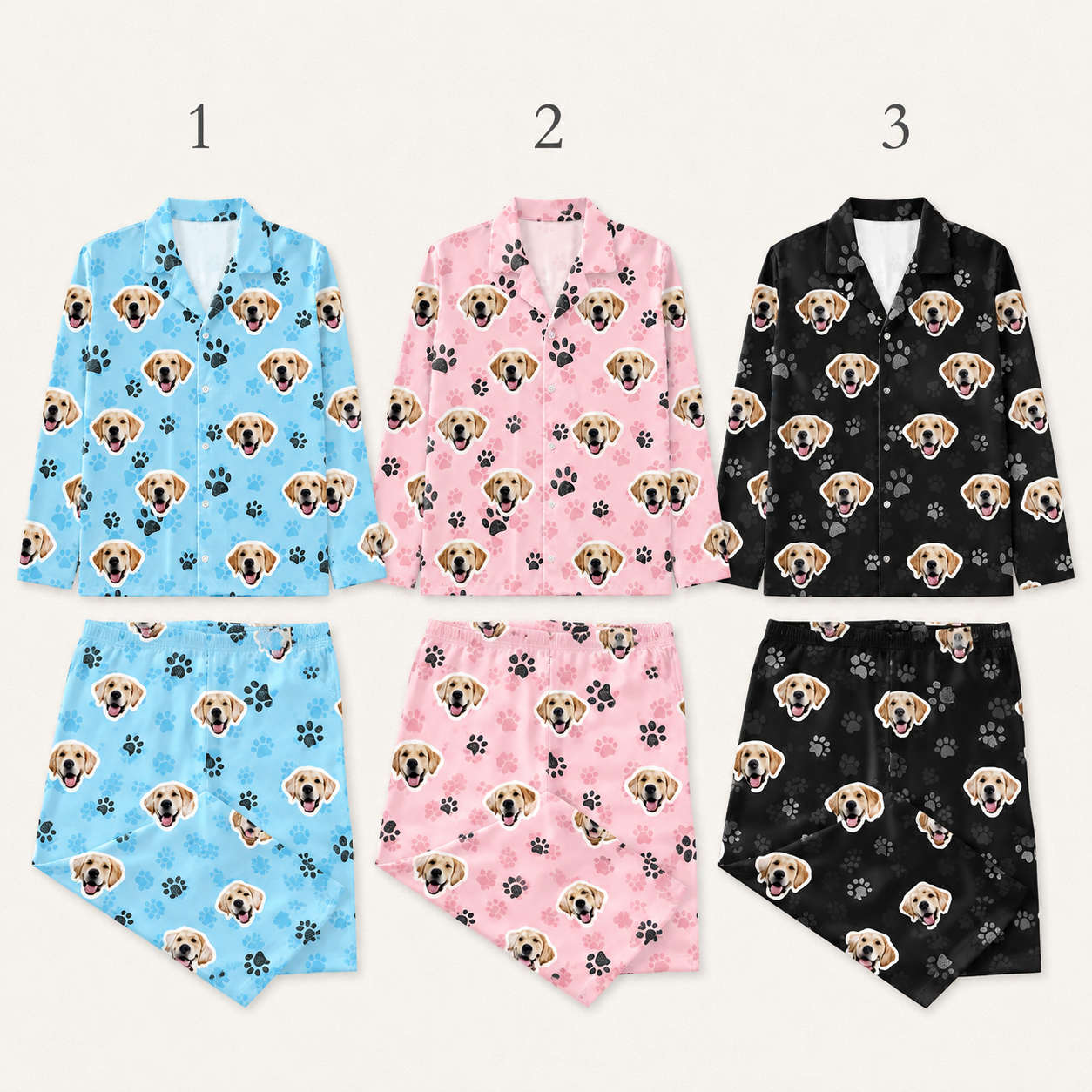 Personalized Dog Face Pajamas Set for Dog Mom and Dog Dad, Custom Pet Photo Sleepwear THUC99 (Copy)