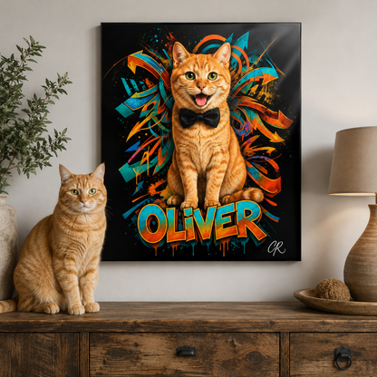 Personalized Pet Metal Wall Art – Custom Dog Portrait Print Gift For Dog Cat Lover THUC99