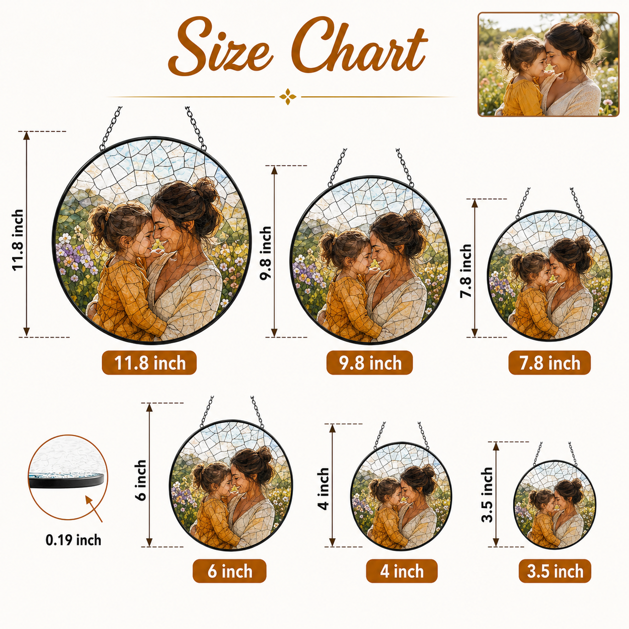 Personalized Family Photo Stained Glass Suncatcher, Custom Portrait Window Hanging Keepsake Decor THUC99