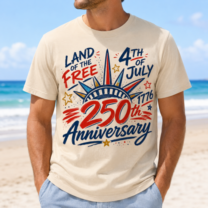 USA 250th Birthday Wash Shirt, Vintage Patriotic America Tee THUC99