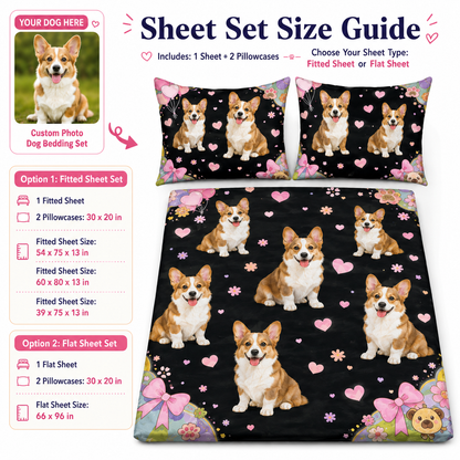 Personalized Pet Bedding Set, Custom Dog Photo Sheet Or Duvet Cover THUC99