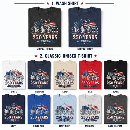 USA America 250 Years T-Shirt Patriotic Independence Day Tee THUC99