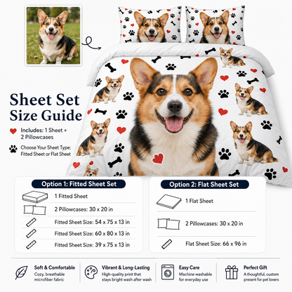Custom Pet Face Bedding Set, Personalized Dog Lover Bedroom Decor THUC99