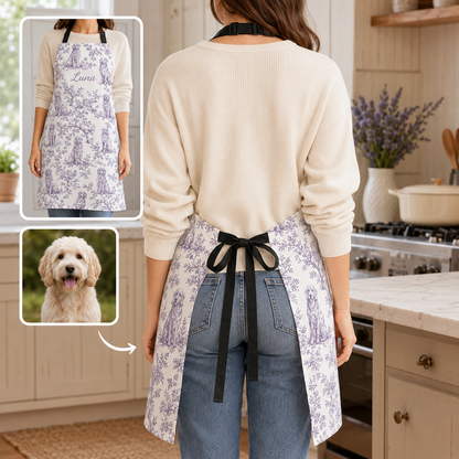 Personalized Dog Apron Custom Pet Photo Kitchen Apron, Dog Mom Gift for Cooking, Baking, BBQ and Crafting THUC99