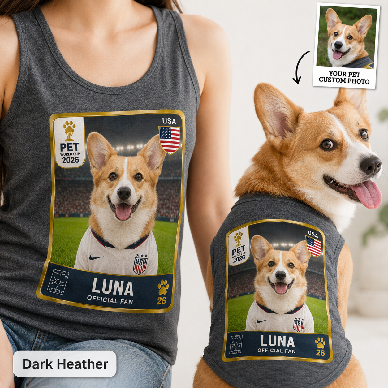 Personalized Women’s Dog Mom Tank Top with Matching Pet Tank Top Outfit THUC99