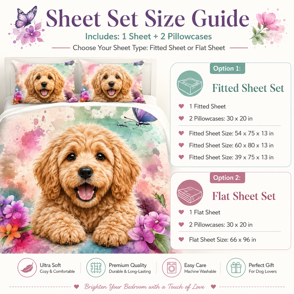Personalized Pet Bedding Set, Custom Dog Photo Sheet Or Duvet Cover THUC99