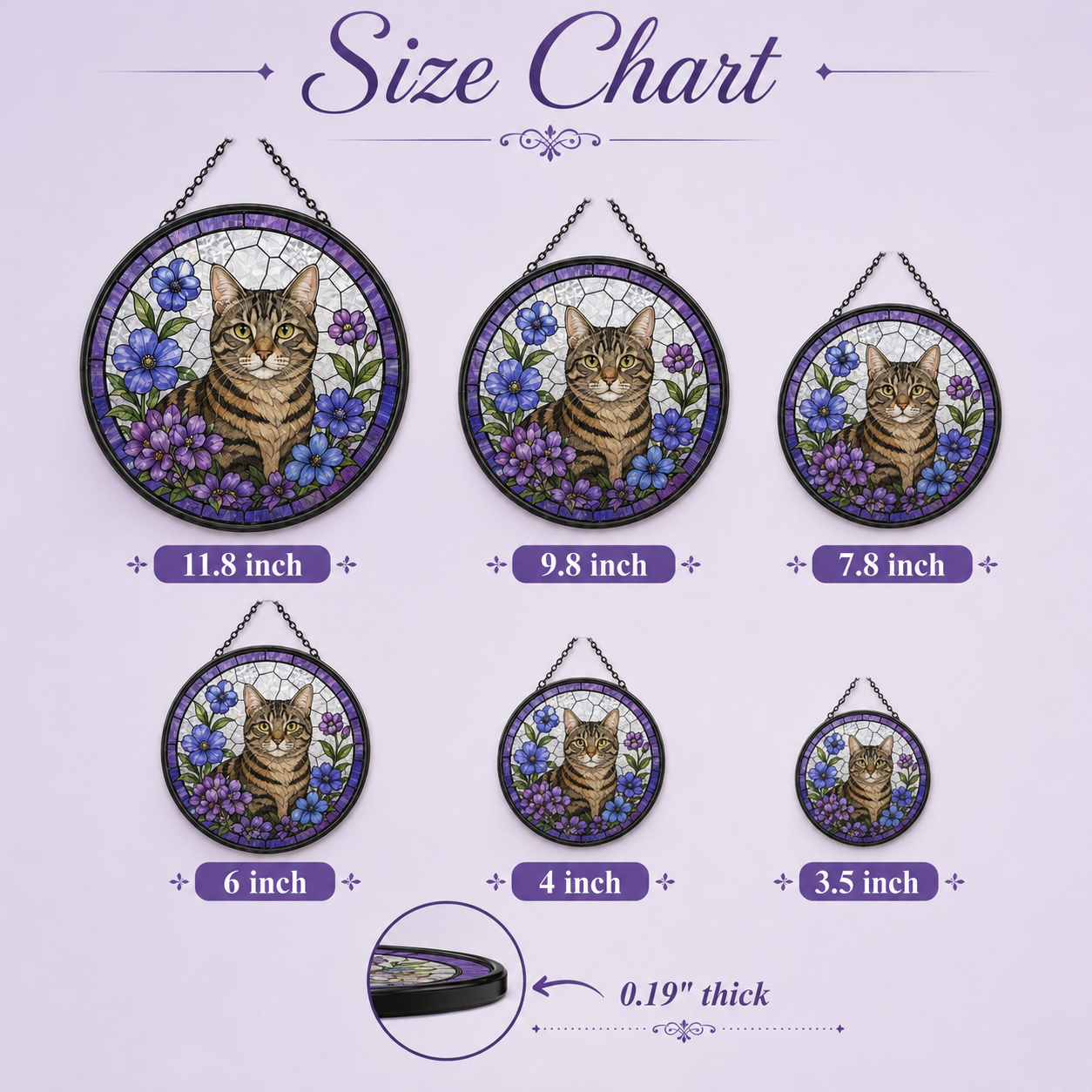 Custom Photo Cat Glass Suncatcher Ornament – Personalized Cat Portrait Decor THUC99