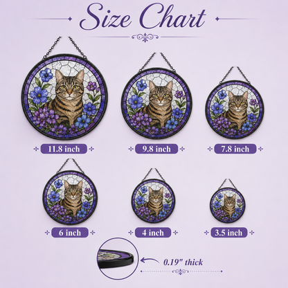 Custom Photo Cat Glass Suncatcher Ornament – Personalized Cat Portrait Decor THUC99