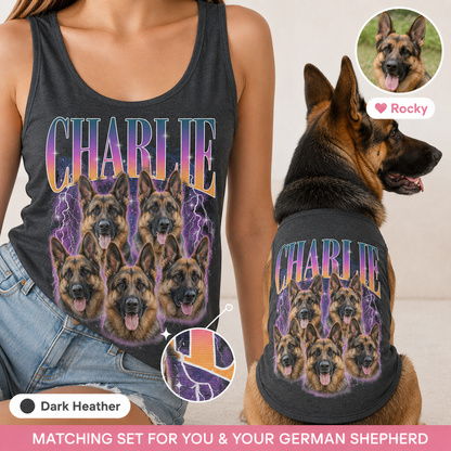 Personalized Matching Women’s and Dog Tank Tops, Custom Pet Photo Outfit Set THUC99
