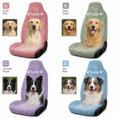 Custom Photo Dog Car Seat Cover, Personalized Pet Seat Protector, All Over Print Dog Photo Car Seat Gift For Dog Lovers THUC99