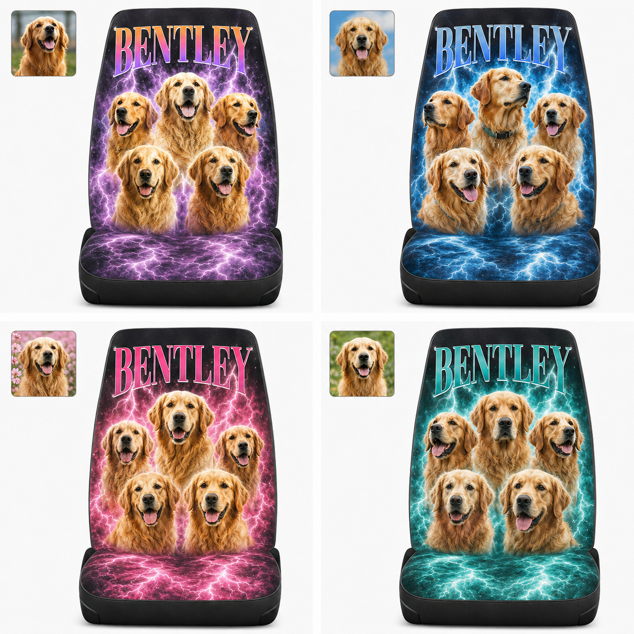Custom Dog Picture Seat Cover, Personalized Pet Face Car Seat Protector, Dog Lover Gift THUC99