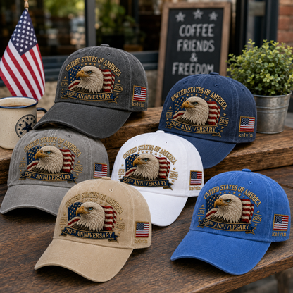 America 250 Years Embroidered Vintage Baseball Hat Semiquincentennial Patriotic Cap THUC99 (Copy)
