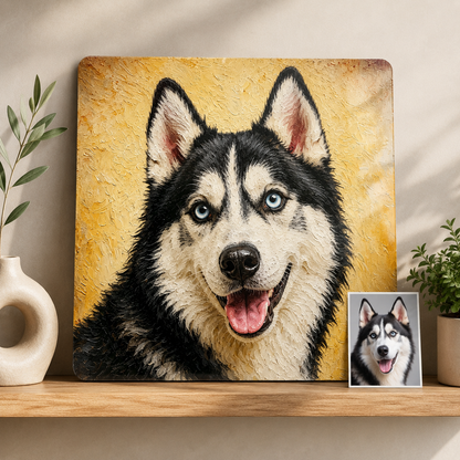 Custom Pet Portrait Metal Print – Personalized Dog Wall Art From Photo Gift For Pet Owner THUC99