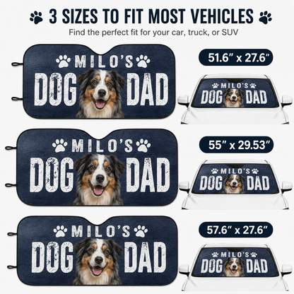 Custom Dog Car Sun Shade, Personalized Pet Photo Dog Mom Gift for Car THUC99