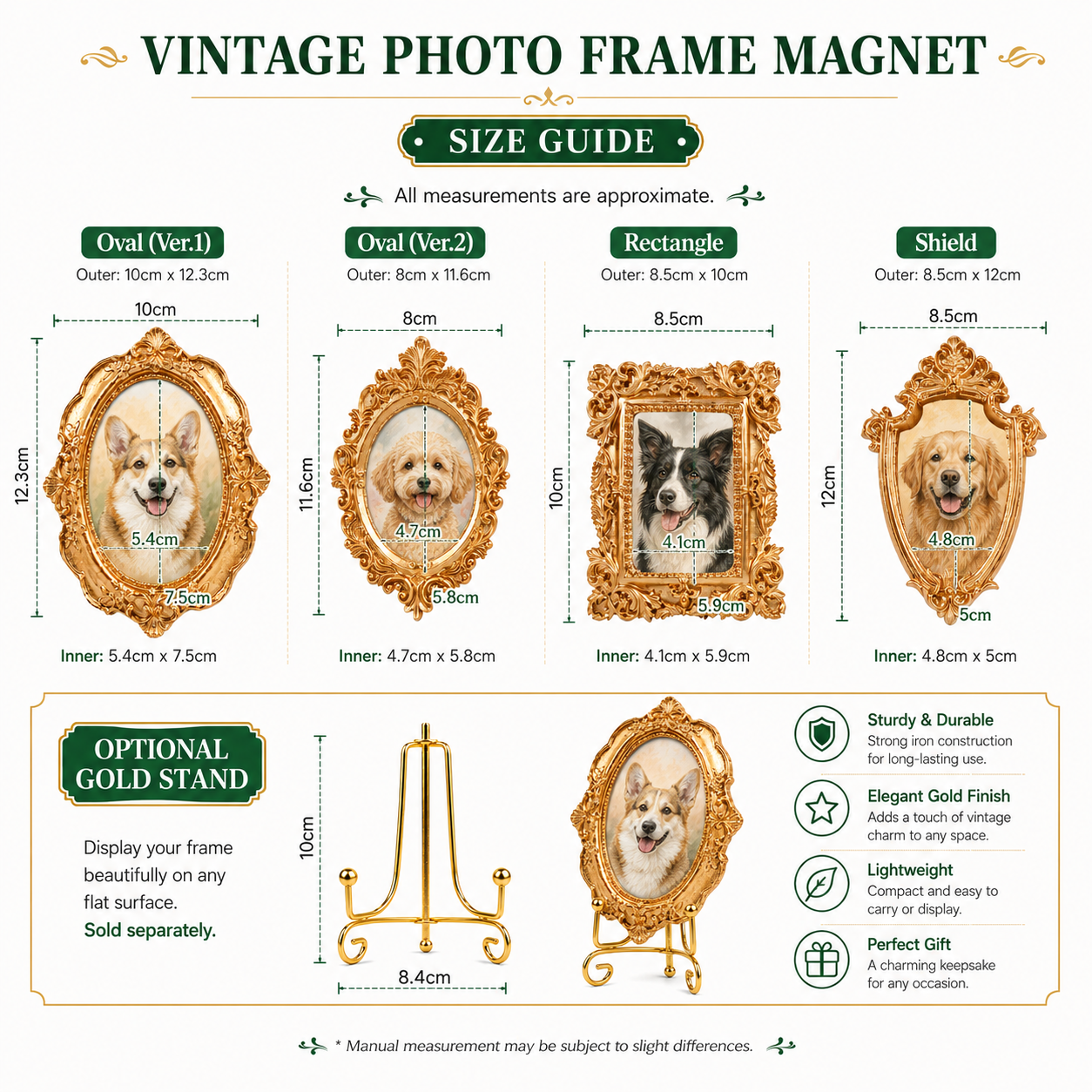 Custom Dog Photo Magnet, Personalized Pet Portrait Frame Dog Artwork Magnet THUC99