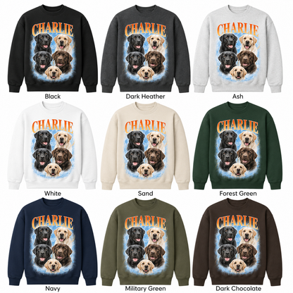 Custom Dog Portrait Sweatshirt Personalized Pet Face Hoodie Unique Gift for Dog Lovers THUC99