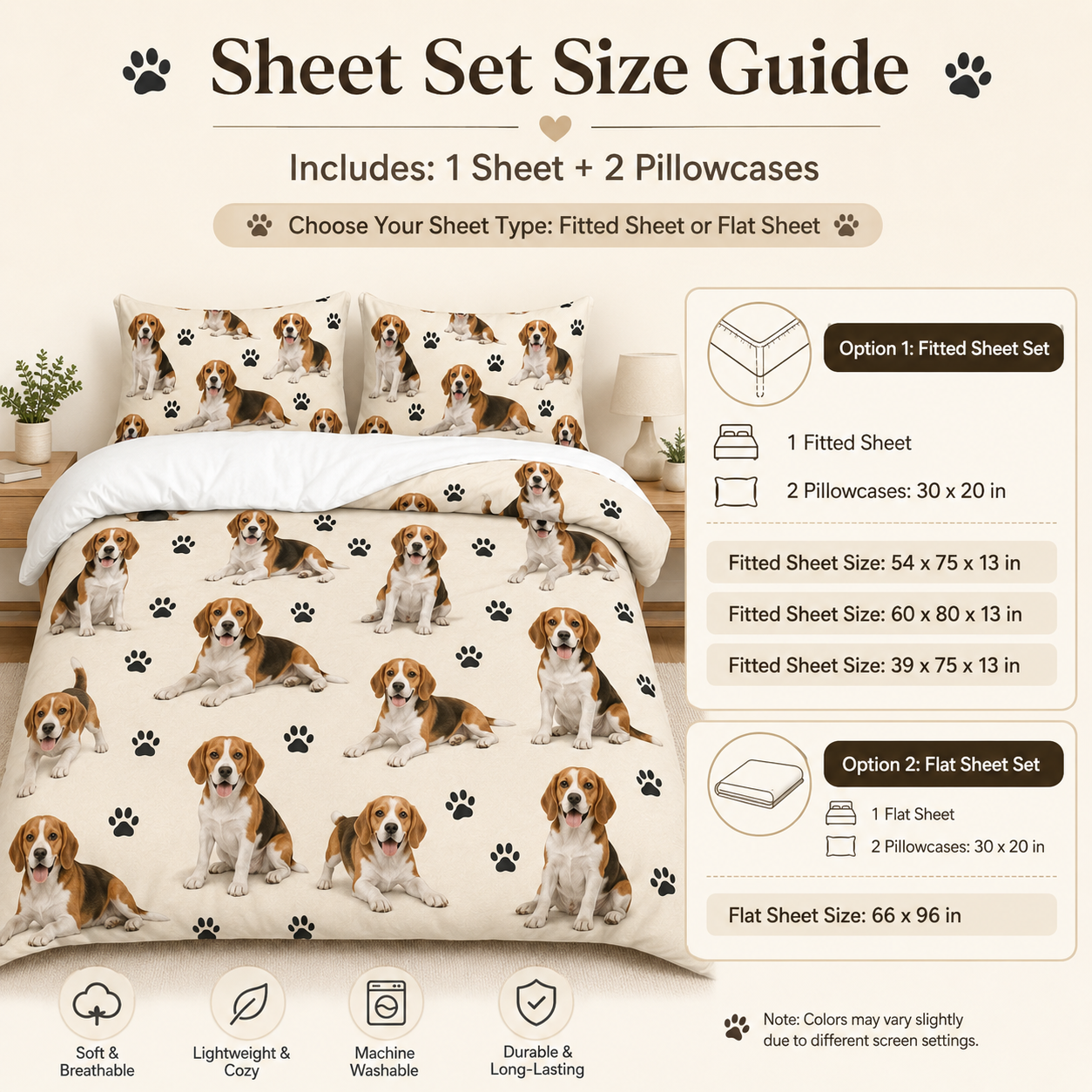 Custom Photo Dog Bedding Set, Personalized Pet Bed Sheet Set Gift For Dog Lover THUC99
