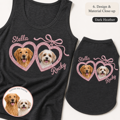 Custom Matching Women’s and Dog Tank Top Set, Custom Pet Photo Owner and Pet Outfit THUC99
