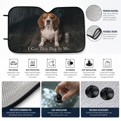 Personalized Pet Windshield Sun Shade, Custom Dog Photo Auto Cover, Cute Car Interior Accessory THUC99
