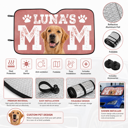 Custom Photo Dog Auto Sunshade, Personalized Pet Car Window Shade Cover THUC99