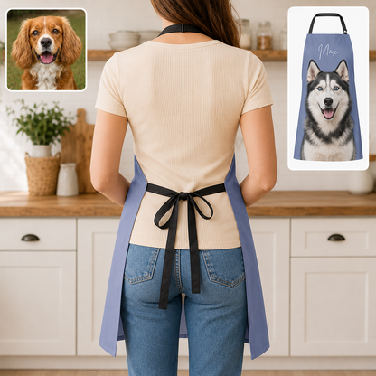 Custom Dog Face Apron Personalized Photo Apron, Funny Pet Lover Kitchen Gift for Dog Mom and Dog Dad THUC99