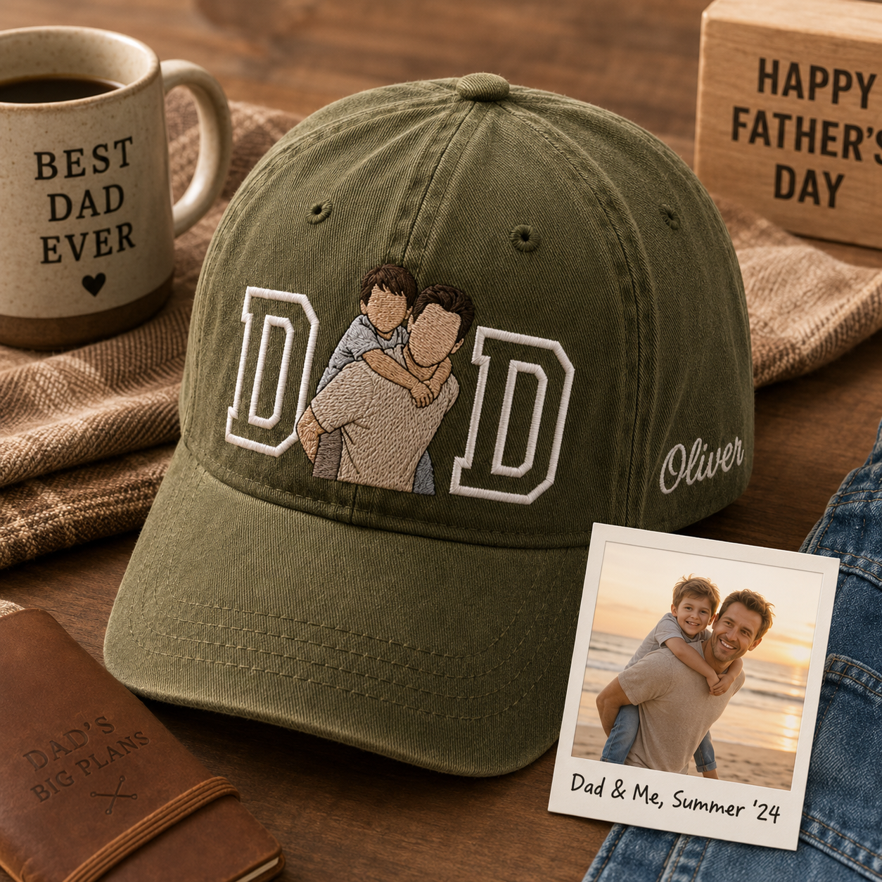 Custom Photo Dad Hat, Personalized Embroidered Cap, Dog Dad Hat, Father’s Day Gift For Dad THUC99