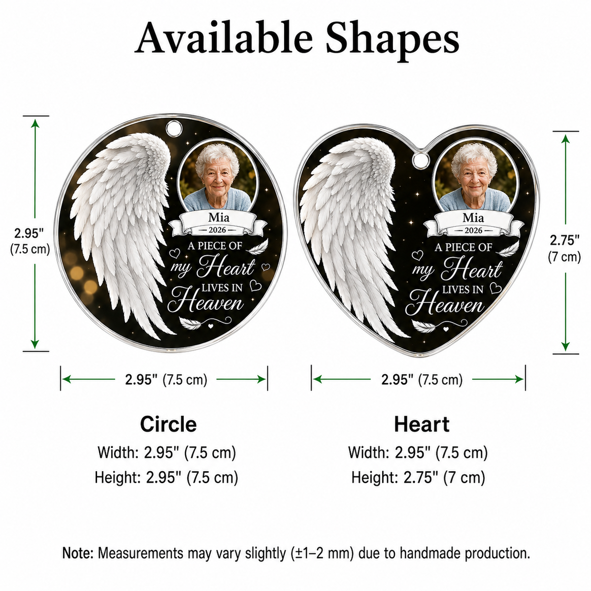Custom Photo Heart In Heaven Angel Wing