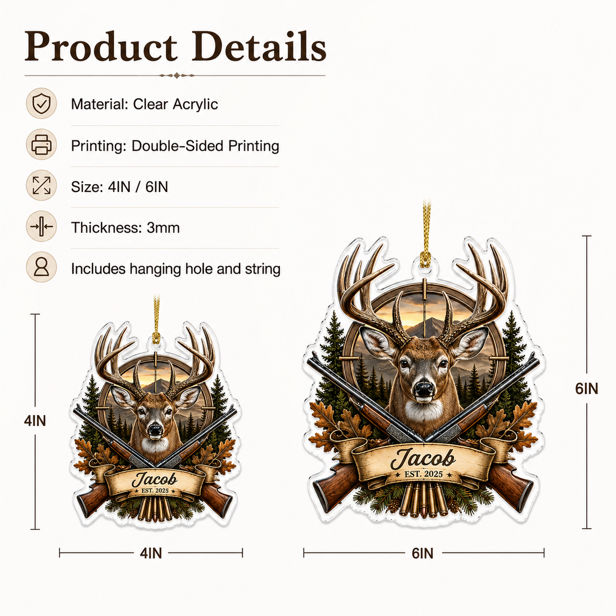 Personalized Hunting Deer Hunter Legacy Acrylic