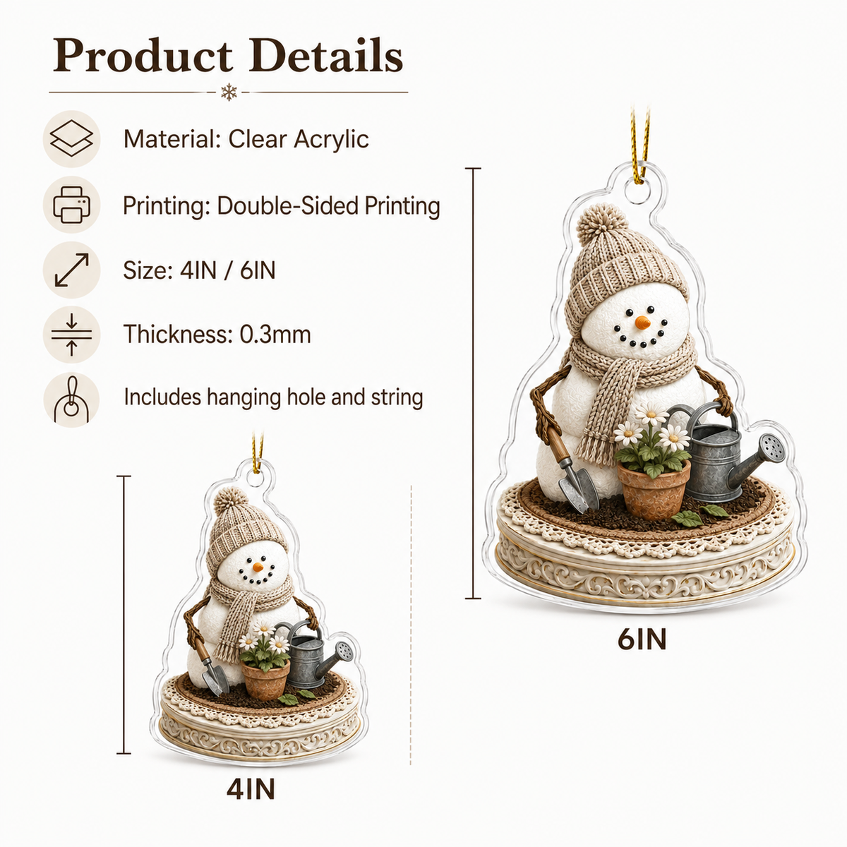 Snowman Hobbies Acrylic Gardening