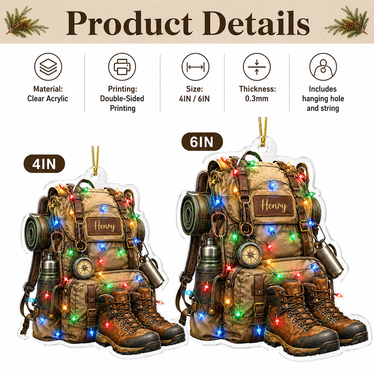 Custom Name Hiking And Trekking Acrylic Style 2