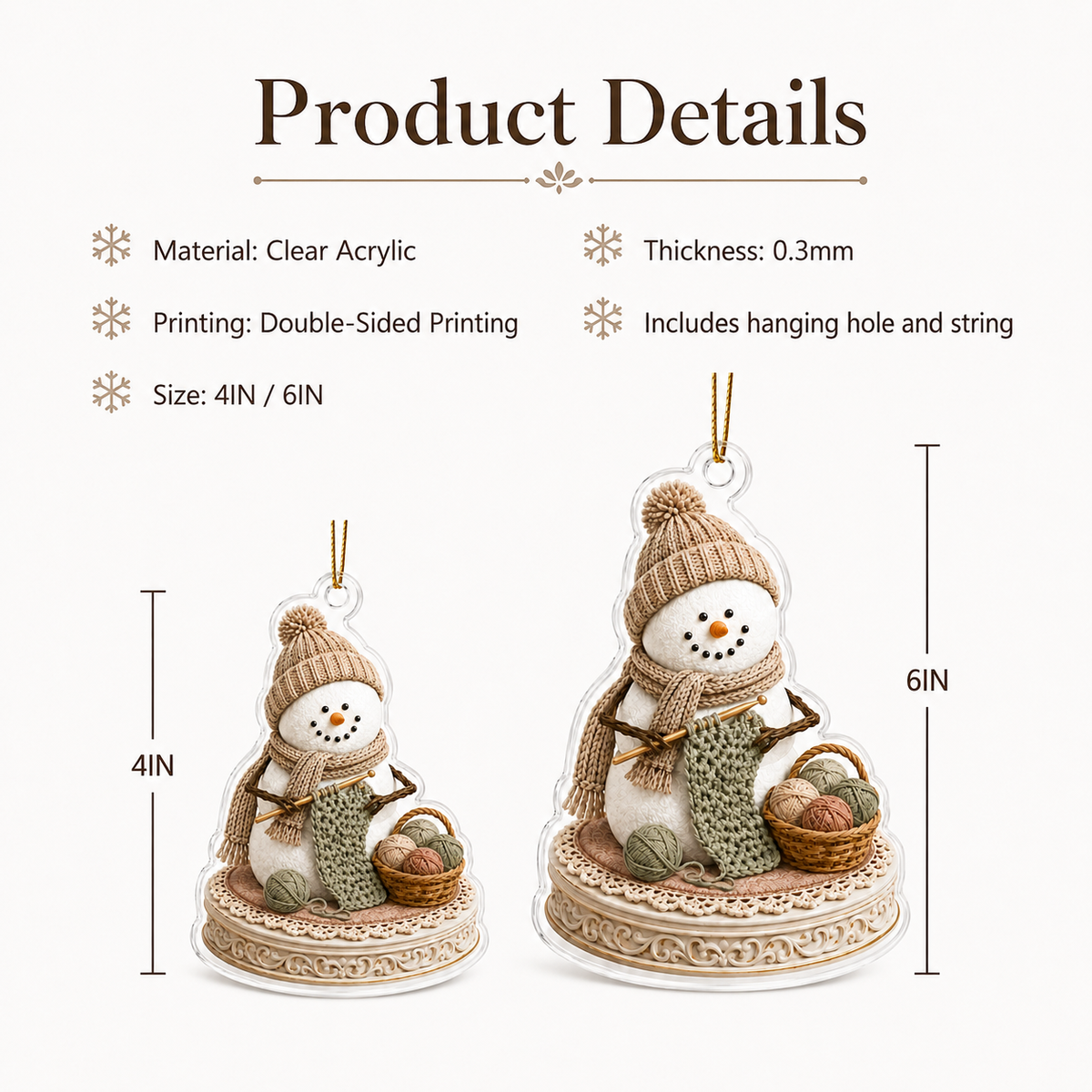 Snowman Hobbies Acrylic Crocheting