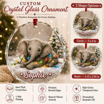 Glass Animal Led Light Elephant