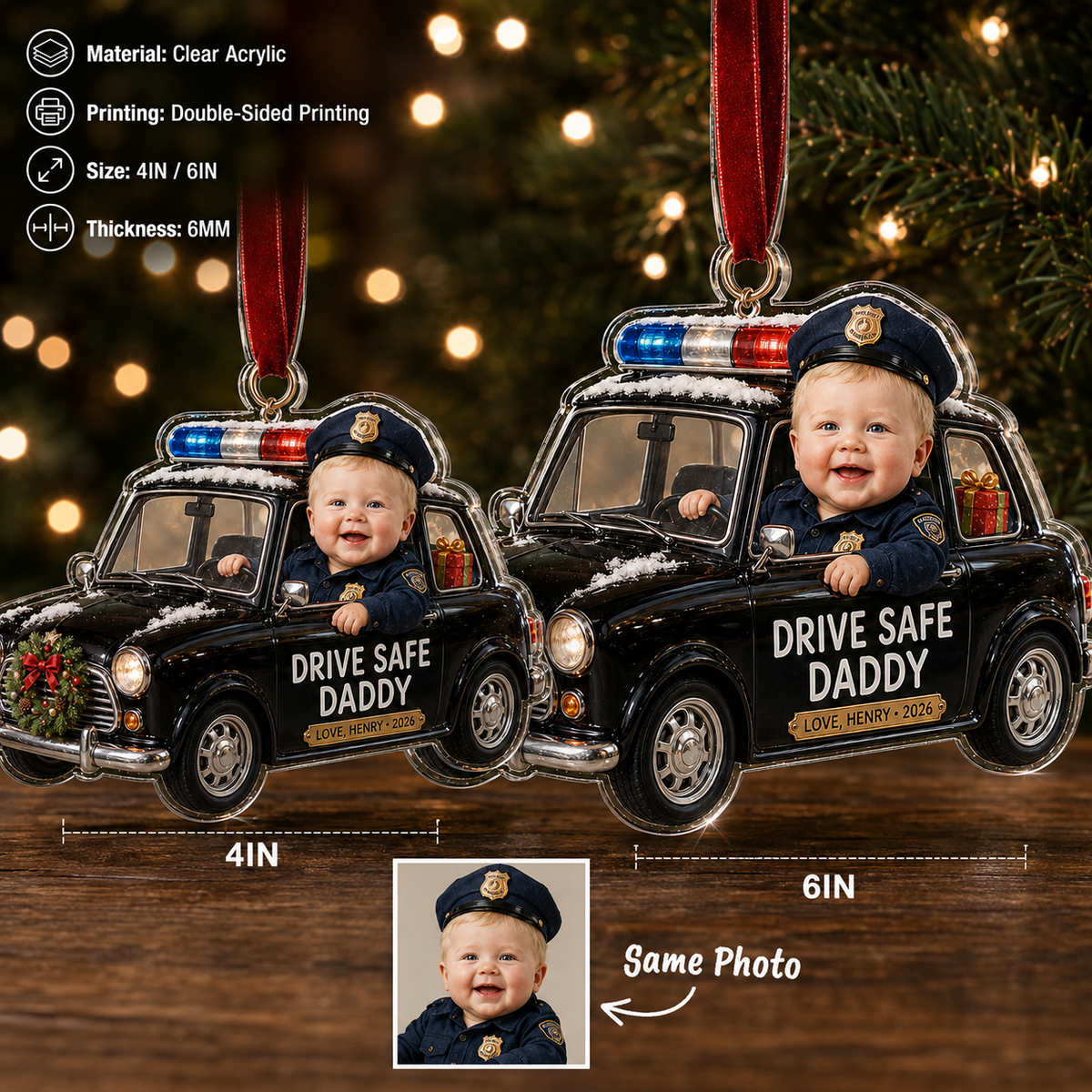 Photo Baby Police Car